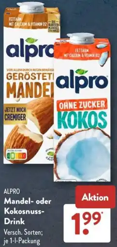 Aldi Süd ALPRO Mandel oder Kokosnuss Drink Angebot
