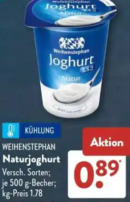 Aldi Süd WEIHENSTEPHAN Naturjoghurt Angebot