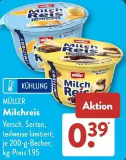 Aldi Süd MÜLLER Milchreis Angebot