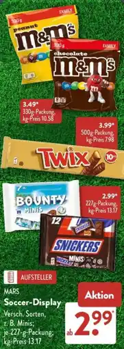 Aldi Süd MARS Soccer-Display Angebot