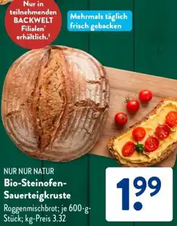 Aldi Süd NUR NUR NATUR Bio-Steinofen Sauerteigkruste Angebot