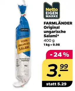 NETTO Netto eigenmarke farmländer original ungarische salami Angebot