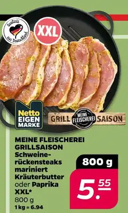NETTO Netto eigenmarke schweinerückensteaks kräuterbutter xxl Angebot