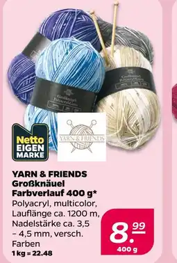 NETTO Netto eigenmarke yarn & friends großknäuel farbverlauf Angebot