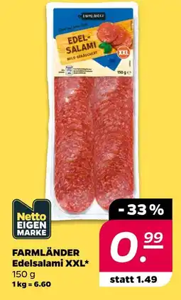 NETTO Netto eigenmarke farmländer edelsalami xxl Angebot