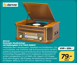 NETTO Denver nostalgie musikanlage mit plattenspieler 4-in-1 mcr-50mk3 Angebot