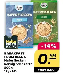 NETTO Bell's haferflocken kernig oder zart Angebot