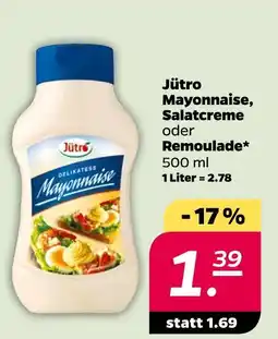 NETTO Jütro mayonnaise, salatcreme oder remoulade Angebot