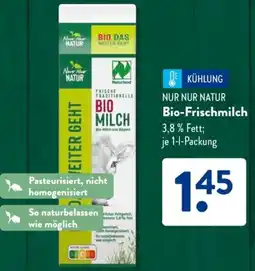 Aldi Süd NUR NUR NATUR Bio-Frischmilch Angebot