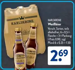 Aldi Süd KARLSKRONE Weißbier Angebot