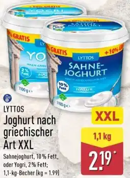 Aldi Nord LYTTOS Joghurt nach griechischer Art XXL Angebot