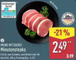 Aldi Nord MEINE METZGEREI Minutensteaks Angebot