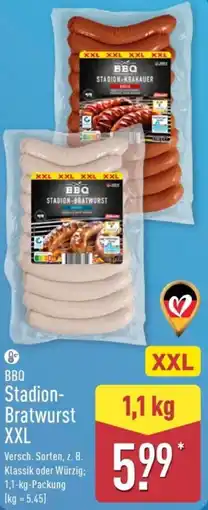Aldi Nord BBQ Stadion Bratwurst XXL Angebot