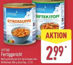 Aldi Nord LYTTOS Fertiggericht Angebot