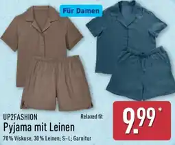 Aldi Nord UP2FASHION Pyjama mit Leinen Angebot