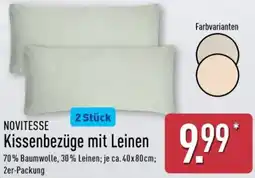 Aldi Nord NOVITESSE Kissenbezüge mit Leinen Angebot