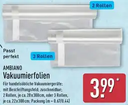 Aldi Nord AMBIANO Vakuumierfolien Angebot
