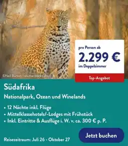 Aldi Nord Südafrika Nationalpark, Ozean und Winelands Angebot