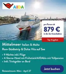 Aldi Nord Mittelmeer Italien & Malta Angebot