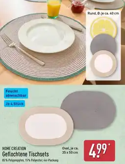 Aldi Nord HOME CREATION Geflochtene Tischsets Angebot