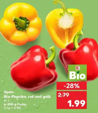 Kaufland Span. Bio-Paprika, rot und gelb Angebot