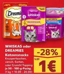 Kaufland WHISKAS oder DREAMIES Katzensnacks Angebot