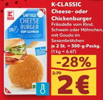 Kaufland K-CLASSIC Cheese- oder Chickenburger Angebot