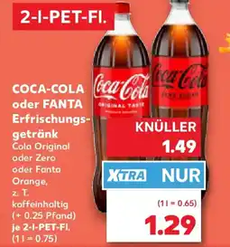 Kaufland COCA-COLA oder FANTA Erfrischungsgetränk Angebot