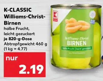 Kaufland K-CLASSIC Williams-Christ- Birnen Angebot