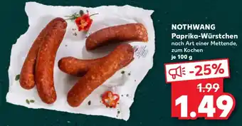 Kaufland NOTHWANG Paprika-Würstchen Angebot