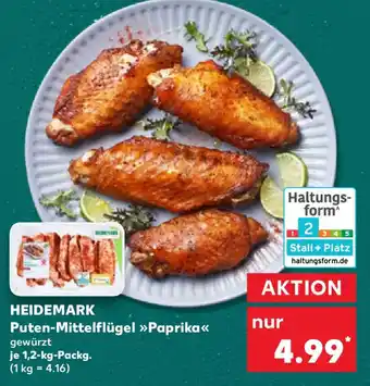 Kaufland HEIDEMARK Puten-Mittelflügel Paprika Angebot
