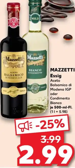 Kaufland MAZZETTI Essig Angebot