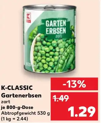 Kaufland K-CLASSIC Gartenerbsen Angebot