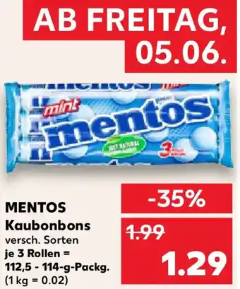 Kaufland MENTOS Kaubonbons Angebot