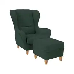 Netto Marken-Discount Supellex Sofia Ohrensessel mit Hocker Vienna Dunkelgrün? Angebot
