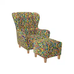 Netto Marken-Discount Supellex Sofia Ohrensessel mit Hocker Design Pixel, kariert, bunt fancy? Angebot
