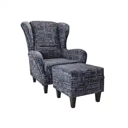 Netto Marken-Discount Supellex Sofia Ohrensessel mit Hocker Carpe Diem Anthrazit Kolonial Design ? Angebot