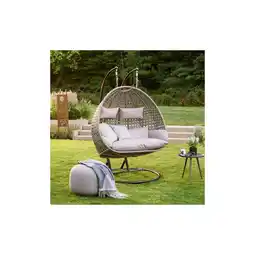 Netto Marken-Discount Polyrattan Hängesessel TWIN - Grau für 2 Personen Angebot