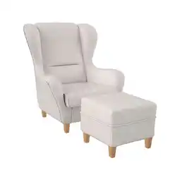 Netto Marken-Discount Supellex Sofia Ohrensessel mit Hocker Design Kunstleder Milano Weiß? Angebot