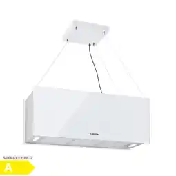 Netto Marken-Discount Kronleuchter XL Inselabzugshaube 90cm Umluft 590m³/h LED Touch weiß Weiß Angebot