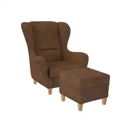 Netto Marken-Discount Supellex Sofia Ohrensessel mit Hocker Design Kunstleder Texas Rehbraun? Angebot