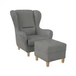 Netto Marken-Discount Supellex Sofia Ohrensessel mit Hocker Design Kunstleder Milano Grau? Angebot