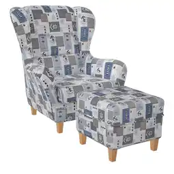 Netto Marken-Discount Supellex Sofia Ohrensessel mit Hocker Design Patchwork maritime Motive? Angebot