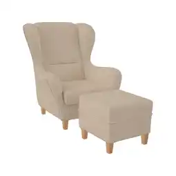 Netto Marken-Discount Supellex Sofia Ohrensessel mit Hocker Design Vienna Creme-Beige? Angebot