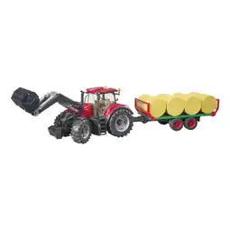 Netto Marken-Discount Bruder bruder 03198 Case IH Optum 300CVX mit Frontlader, Ballentransport + 8 Rundballen Angebot
