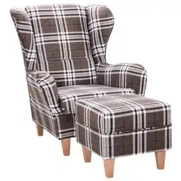 Netto Marken-Discount Supellex Sofia Ohrensessel mit Hocker Design Oxford? Angebot
