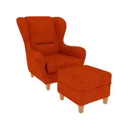Netto Marken-Discount Supellex Sofia Ohrensessel mit Hocker Design Vienna Orange? Angebot
