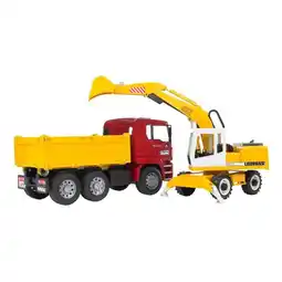 Netto Marken-Discount Bruder bruder 02751 MAN TGA Kipp-LKW + Liebherr Schaufelbagger Angebot
