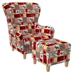 Netto Marken-Discount Supellex Sofia Ohrensessel mit Hocker Design Schwedisch Landhaus, Weihnacht? Angebot