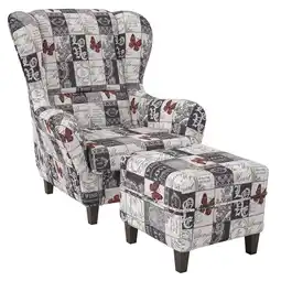 Netto Marken-Discount Supellex Ohrensessel mit Hocker Design Patchwork Love? Angebot